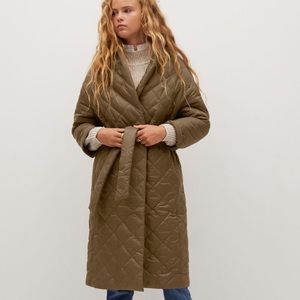 Mango Quilted Coat EUC water resistant